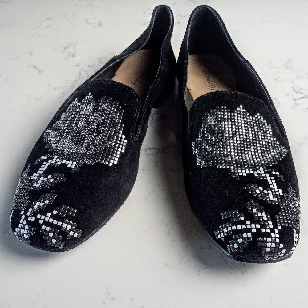 Donald Pliner Embellished Suede Slip-On Flats 6M